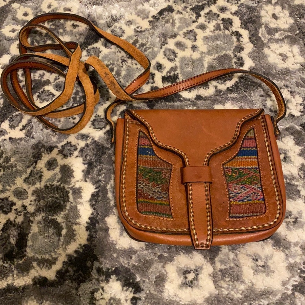 Authentic Bolivian handmade leather crossbody